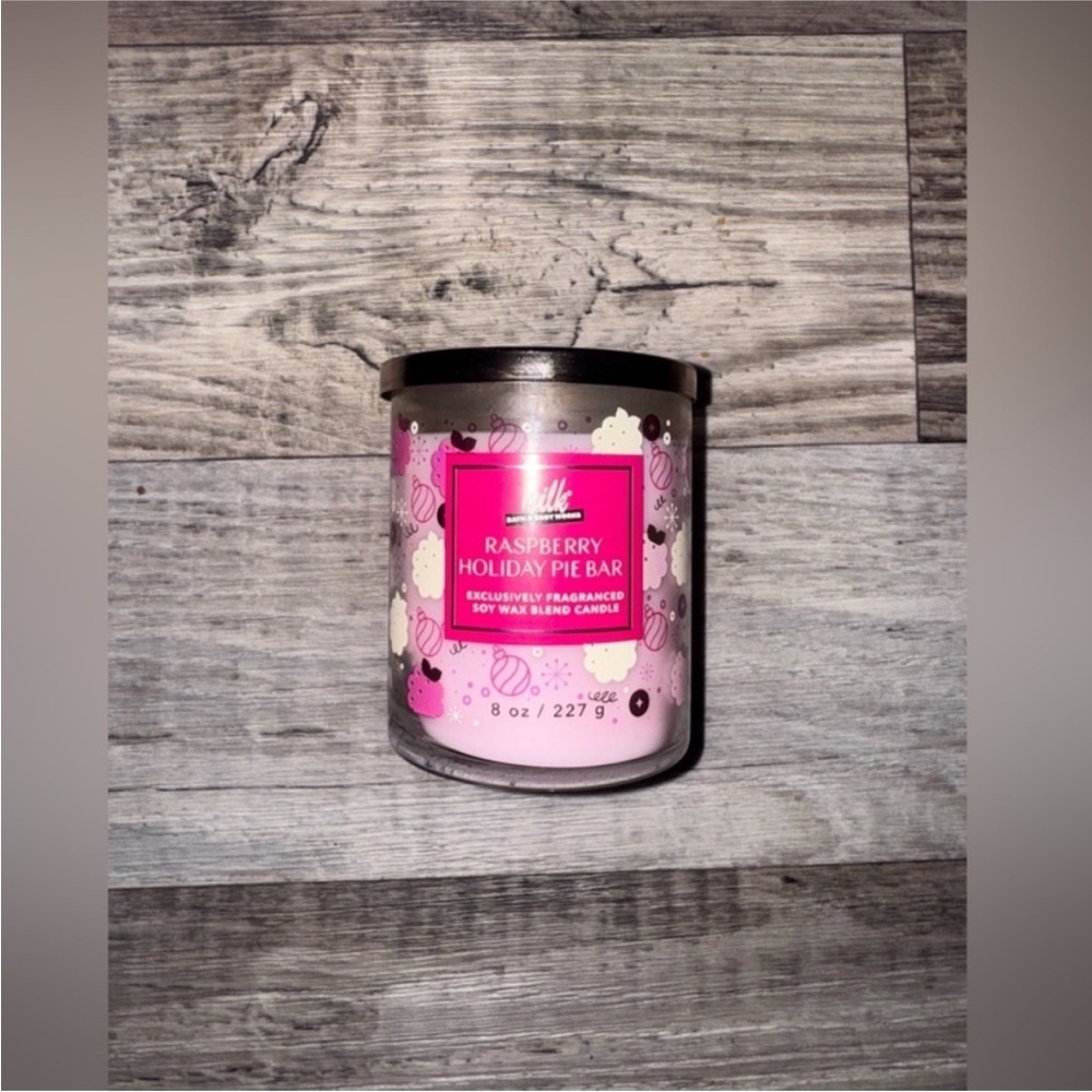 Pink Raspberry Holiday Pie Bar Candle